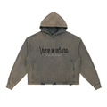 Vintage Washed Frayed-Hem Hoodie