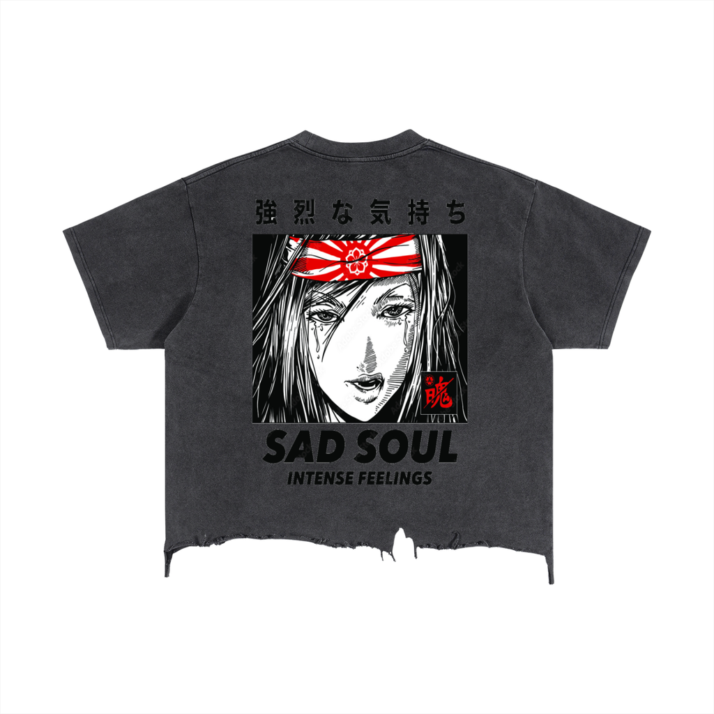 Vintage Wash Boxy Distressed Hem T-Shirt