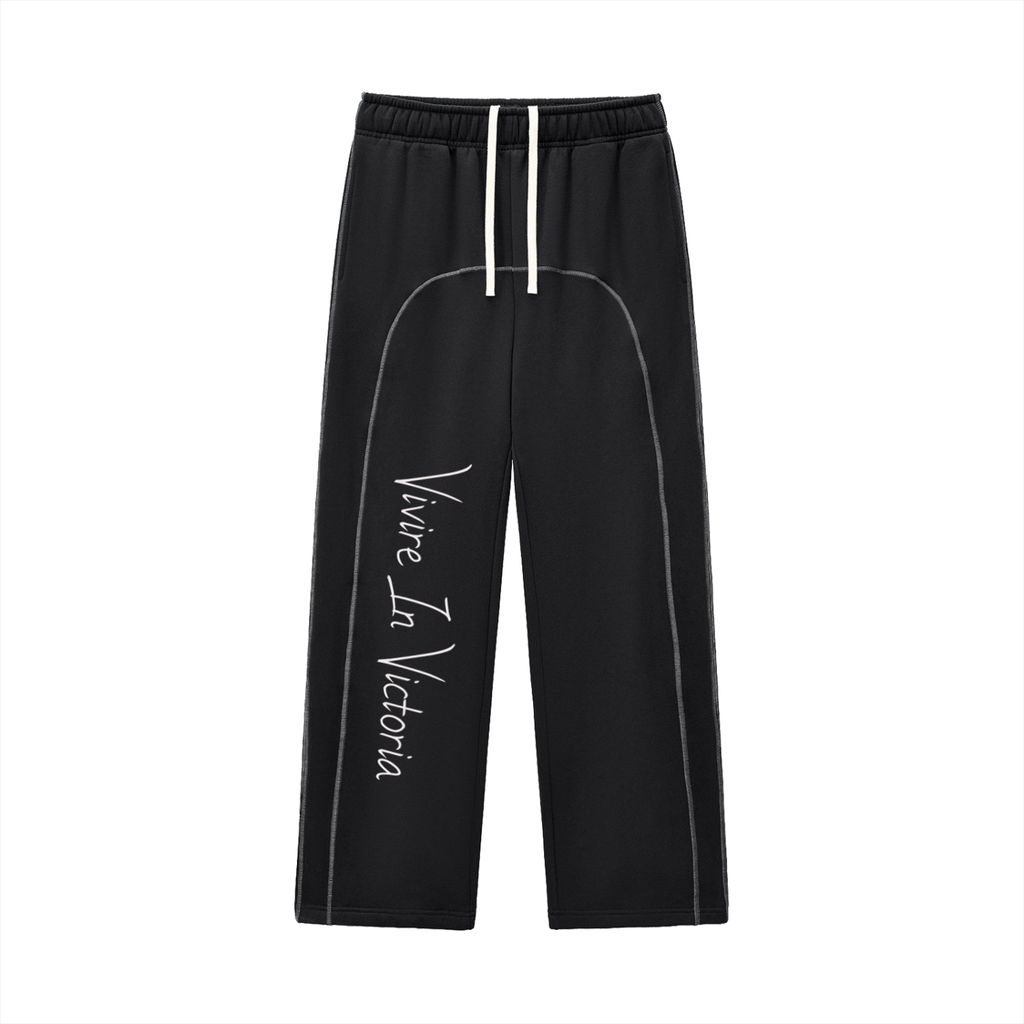 Contrast-Stitched Fleece Sweatpants