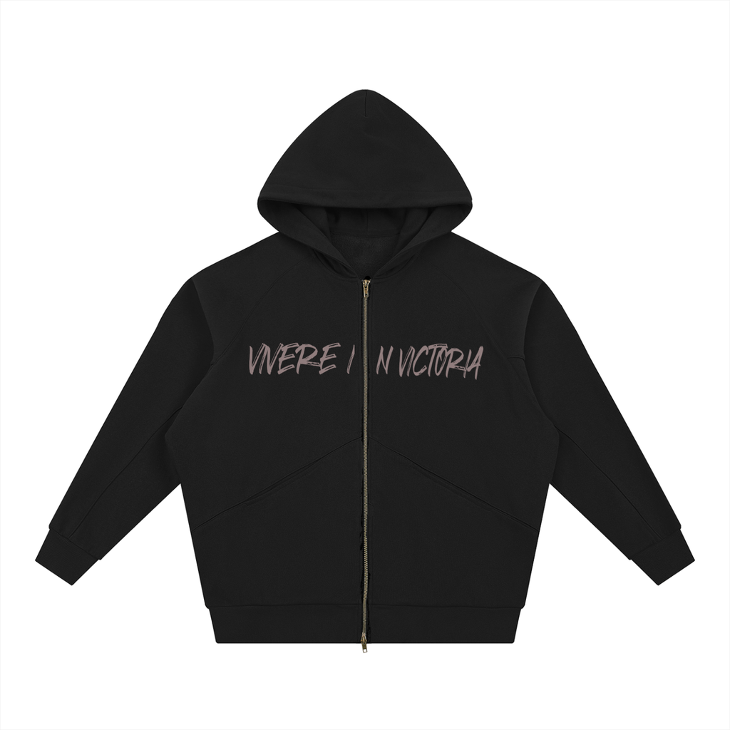 Dolman Sleeve Zip-Through Fleece  Hoodie