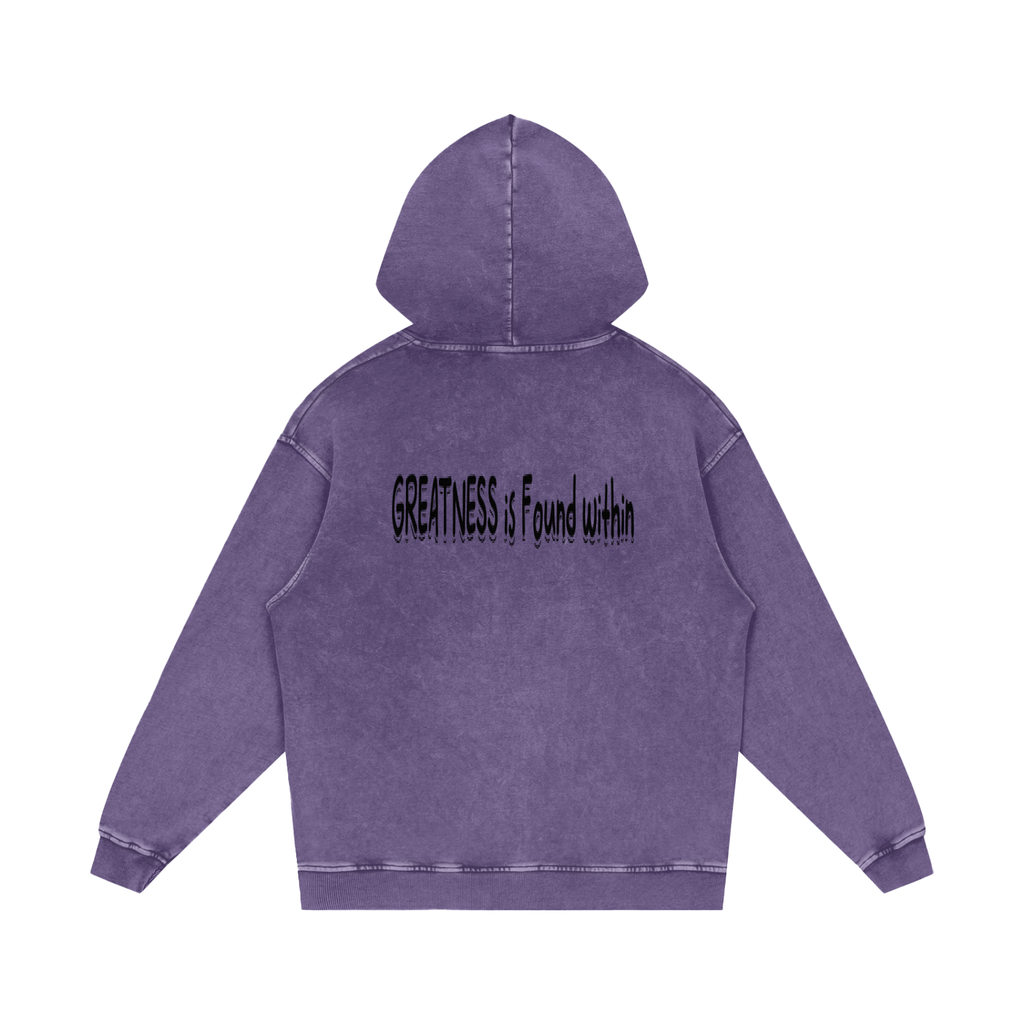 Snow Washed Loose Cotton Hoodie