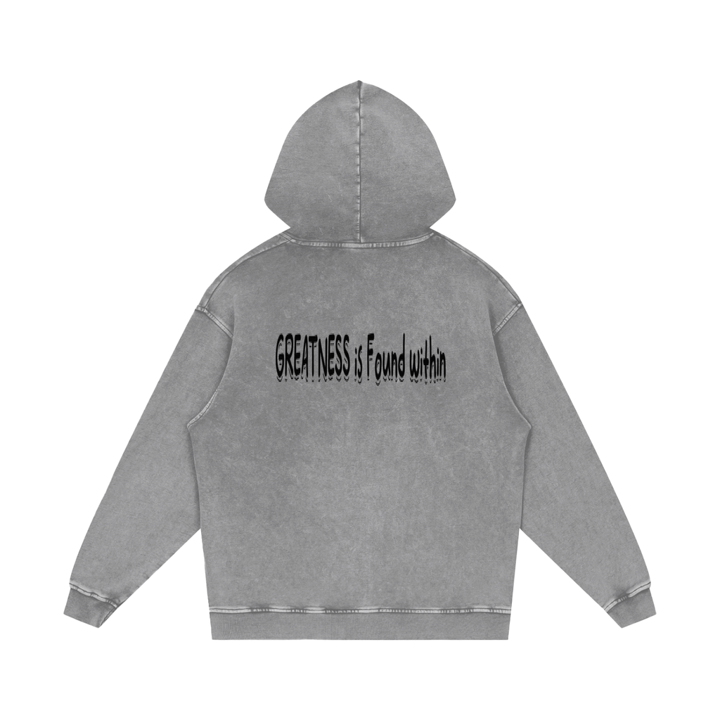 Snow Washed Loose Cotton Hoodie