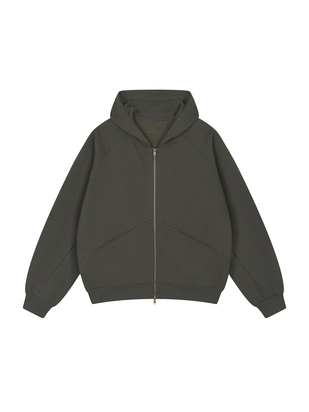 Dolman Sleeve Zip-Through Fleece  Hoodie