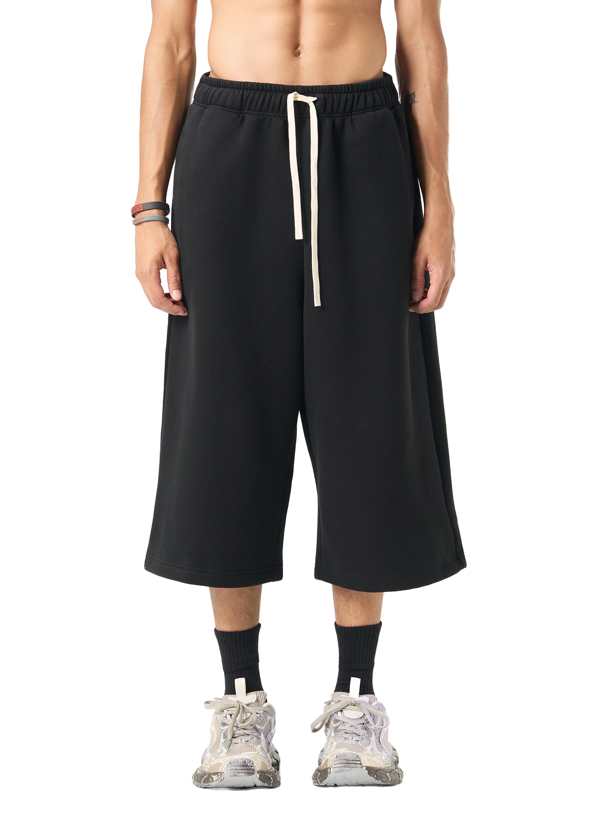 Relaxed Drawstring 3/4 Sweatpants